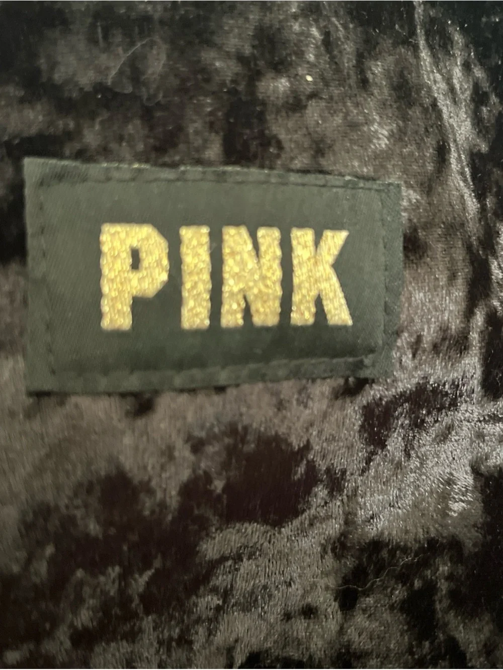 PINK Victoria's Secret Velvet Black Backpack Large 18x14x8